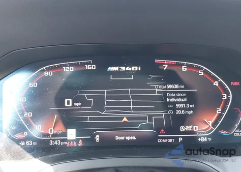 2020 BMW 3 Series M340I z USA, uszkodzony, nr VIN WBA5U7C02LAF54234